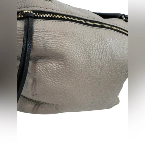 Kate Spade Pebble Leather soft zip top tote stripe interior - Picture 6 of 9